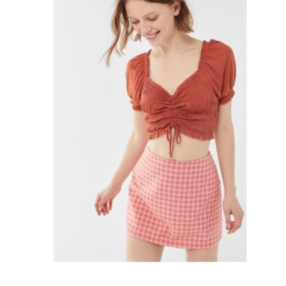 UO Gretchen Checkered Mini Skirt